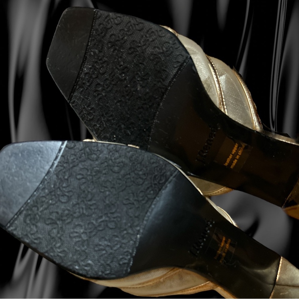 J.Renee Zelda mesh and gold leather slip on glamorous sandal heels - Picture 5 of 5